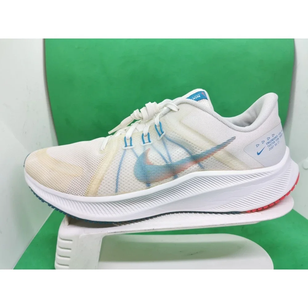 Men's 11.5 M Nike 2021 Quest 4 White Pure Platinum Blue DA1105-101 Running Shoes